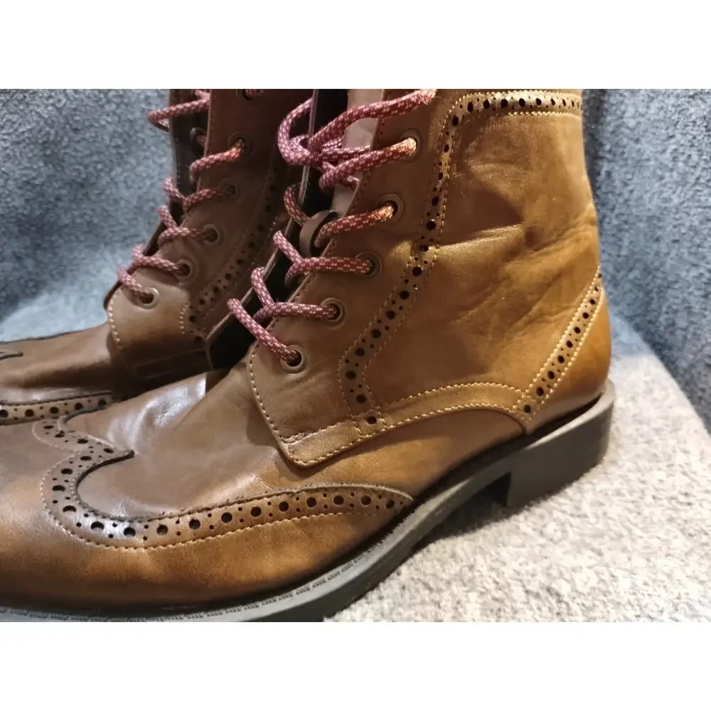Unlisted Cole Productions Men’s Boots Blind Sided Brown Zip up Size 9 Wingtip